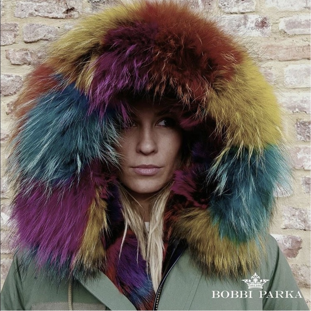 Bobbi Parka Black Luxe Multi Color Faux Fur Parka